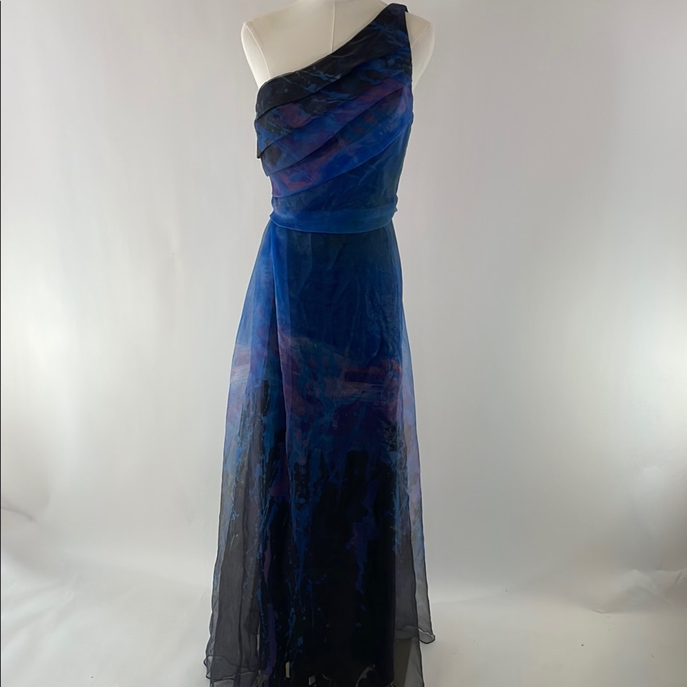 Rene Ruiz Blue Organza Gown, Size 4 - Picture 13 of 16